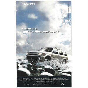 Infiniti QX4 Advertisement 4WD System Rugged Design 1997 Print Ad